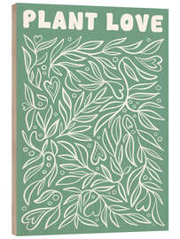 Obraz na drewnie Green Plant Love - Martina illustration
