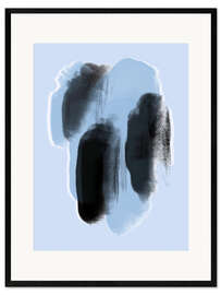 Impression artistique encadrée Abstract Blue Paint Dots