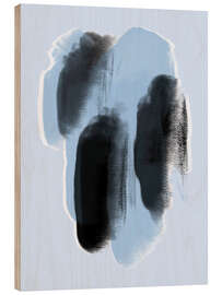 Holzbild Abstrakte blaue Farbpunkte