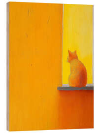 Holzbild Sonnige Katze
