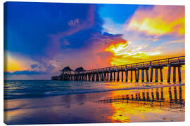 Quadro em tela Pier in Naples at sunset, Florida, USA - HADYPHOTO