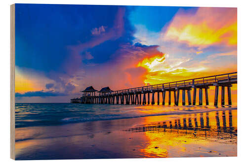Obraz na drewnie Pier in Naples at sunset, Florida, USA