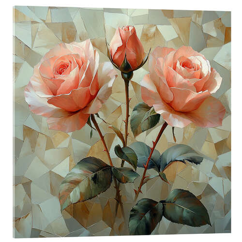 Acrylic print Bouquet of delicate roses