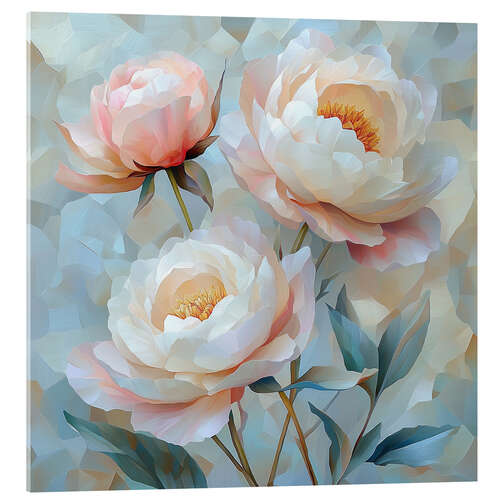Acrylic print Delicate pink peonies