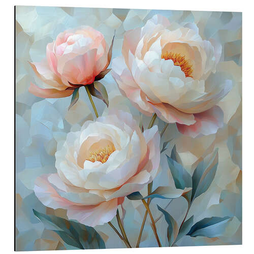 Quadro em alumínio Delicate pink peonies