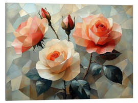 Alubild Strauß Teerosen