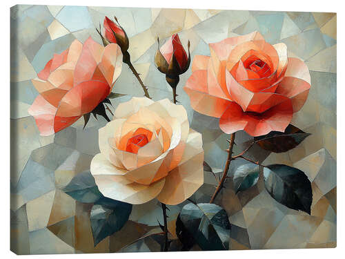 Lienzo Bouquet of tea roses