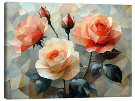 Lienzo Bouquet of tea roses - Maria Tuzhilkina
