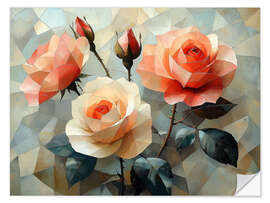 Wandsticker Strauß Teerosen