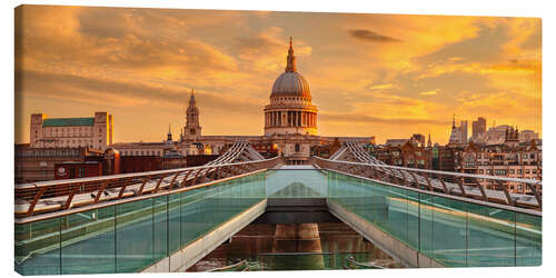 Quadro em tela Millennium Bridge at sunrise