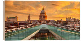 Tableau en bois Millennium Bridge at sunrise - Markus Lange