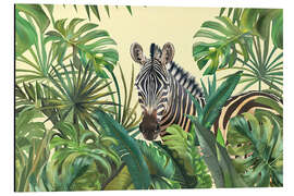 Tableau en aluminium Tropical Jungle Zebra Adventure - Andrea Haase