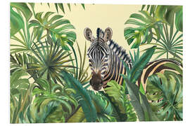 Hartschaumbild Tropisches Dschungelzebra-Abenteuer