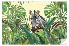 Naklejka na ścianę Tropical Jungle Zebra Adventure - Andrea Haase