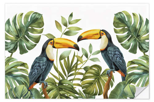 Vinilo para la pared Tropical Jungle Toucan