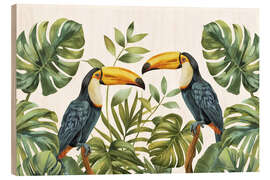 Hout print Tropical Jungle Toucan