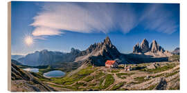 Tableau en bois Dolomites panorama Three Peaks and Paternkofel - Achim Thomae