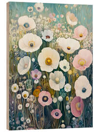 Wood print Poppies Field