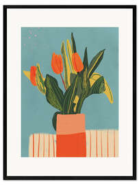 Framed art print Red tulips