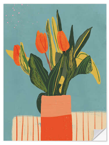 Sticker mural Red tulips