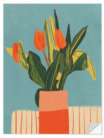 Sticker mural Red tulips
