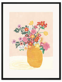 Gerahmter Kunstdruck Rosa Blüten