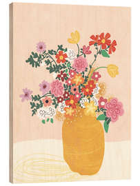 Cuadro de madera Pink flowers