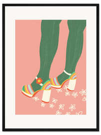 Gerahmter Kunstdruck Blumenspaziergang