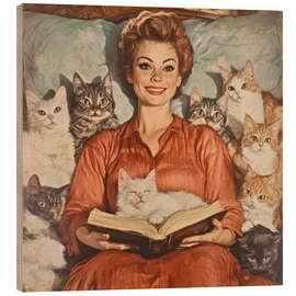 Tableau en bois I love reading books - DejaReve