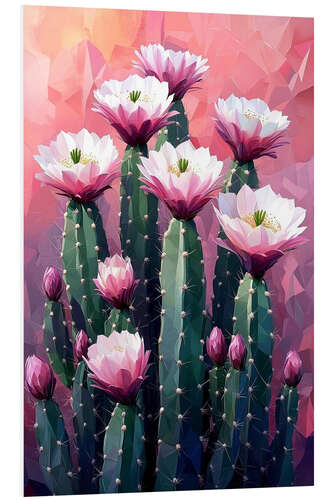 Tableau en PVC Pink cactus flowers