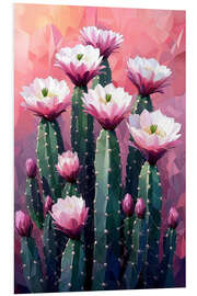 Tableau en PVC Pink cactus flowers
