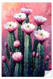 Naklejka na ścianę Pink cactus flowers