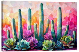 Tableau sur toile Rainbow Cactuses - Maria Tuzhilkina