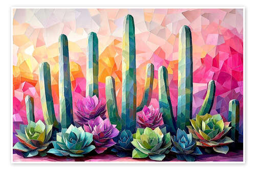 Plakat Rainbow Cactuses