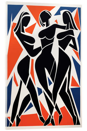 Acrylic print Three dancing women