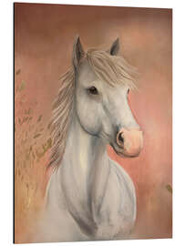 Aluminium print White Horse - Madelene Löfholm