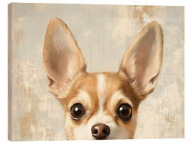 Hout print Vintage Chihuahua Dog Portrait