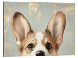 Aluminiumtavla Vintage Welsh Corgi Dog Portrait