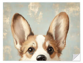 Sticker mural Vintage Welsh Corgi Dog Portrait - TAlex