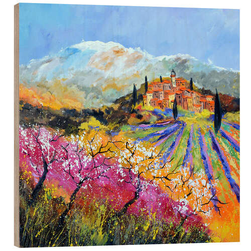Wood print Spring in Provence