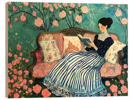 Wood print Reading - Annika Persson