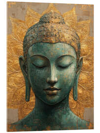 Tableau en verre acrylique Buddha on gold - DejaReve