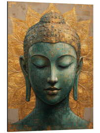 Print på aluminium Buddha on gold - DejaReve
