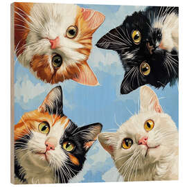 Wood print Say Meow! - DejaReve