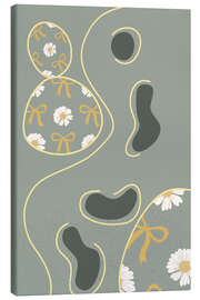 Canvas print Playful Floral Print in Sage and Yellow - Dani Jay Designs
