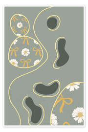 Tableau Playful Floral Print in Sage and Yellow - Dani Jay Designs