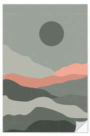 Sticker mural Boho mountain landscape