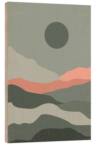 Cuadro de madera Boho mountain landscape