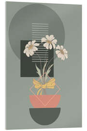 Quadro em acrílico Bouquet with geometric design - Dani Jay Designs