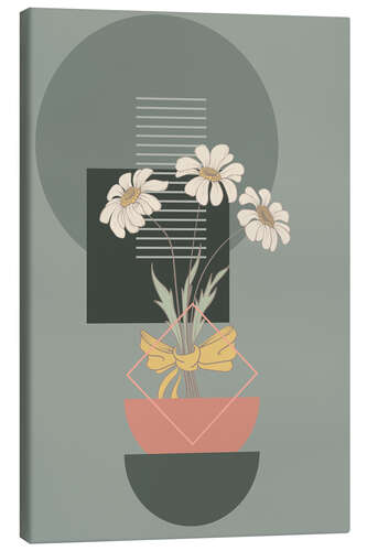 Canvas print Bouquet with geometric design